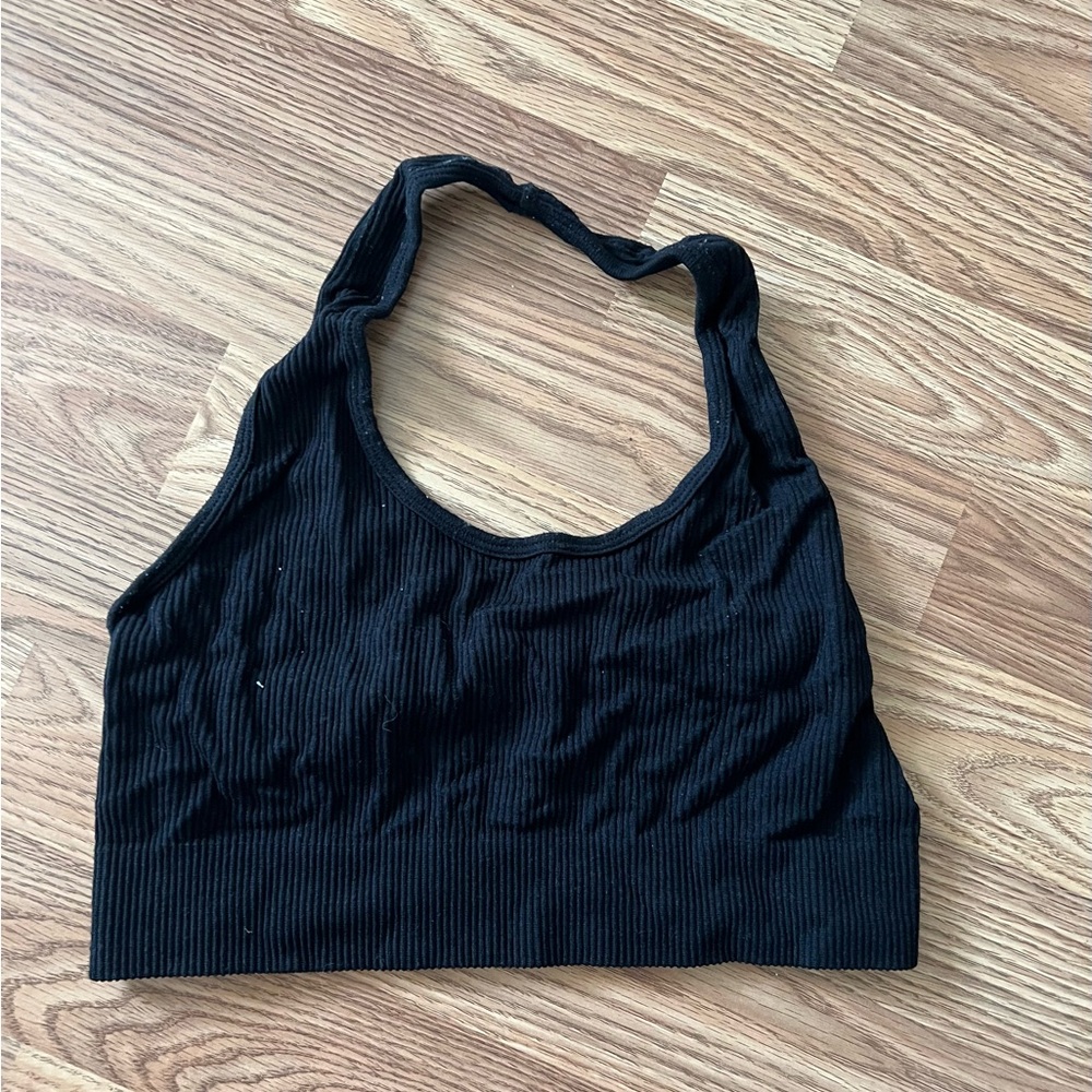 Black Ribbed Women's Bralette